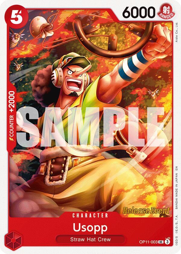 Usopp OP11-003 card from A Fist of Divine Speed Release Event Cards