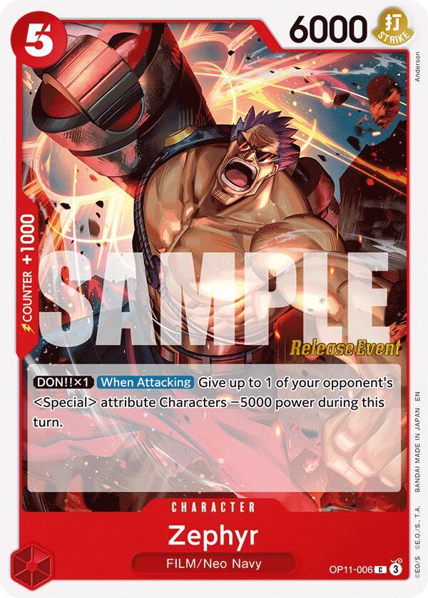 Zephyr OP11-006 card from A Fist of Divine Speed Release Event Cards