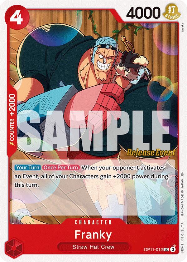 Franky OP11-012 card from A Fist of Divine Speed Release Event Cards