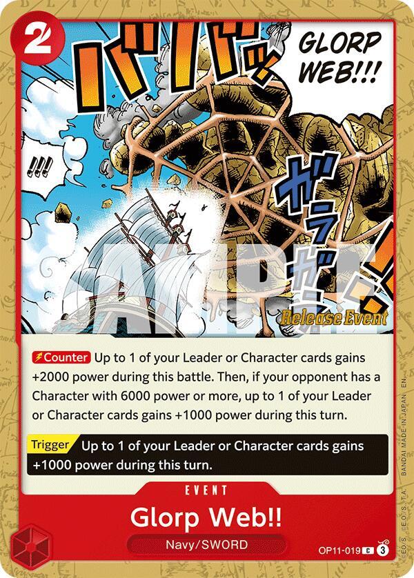Glorp Web!! OP11-019 card from A Fist of Divine Speed Release Event Cards