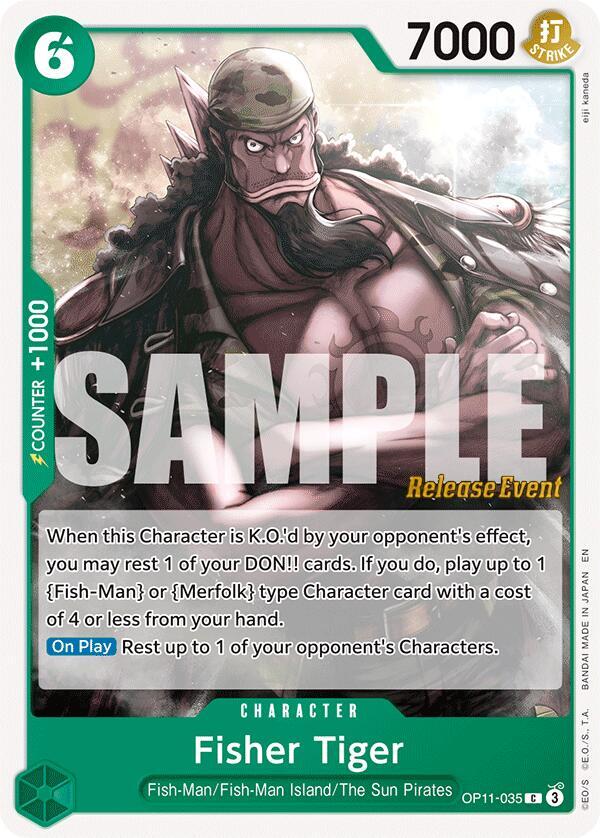 Fisher Tiger OP11-035 card from A Fist of Divine Speed Release Event Cards