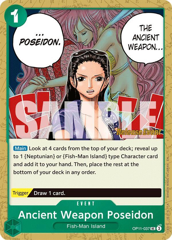 Ancient Weapon Poseidon OP11-037 card from A Fist of Divine Speed Release Event Cards
