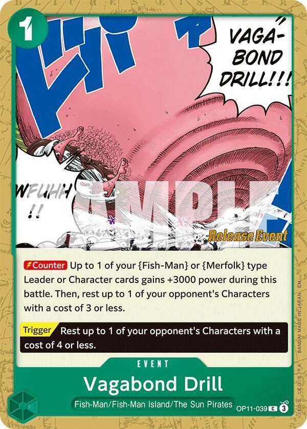 Vagabond Drill OP11-039 card from A Fist of Divine Speed Release Event Cards