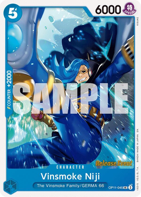 Vinsmoke Niji OP11-045 card from A Fist of Divine Speed Release Event Cards