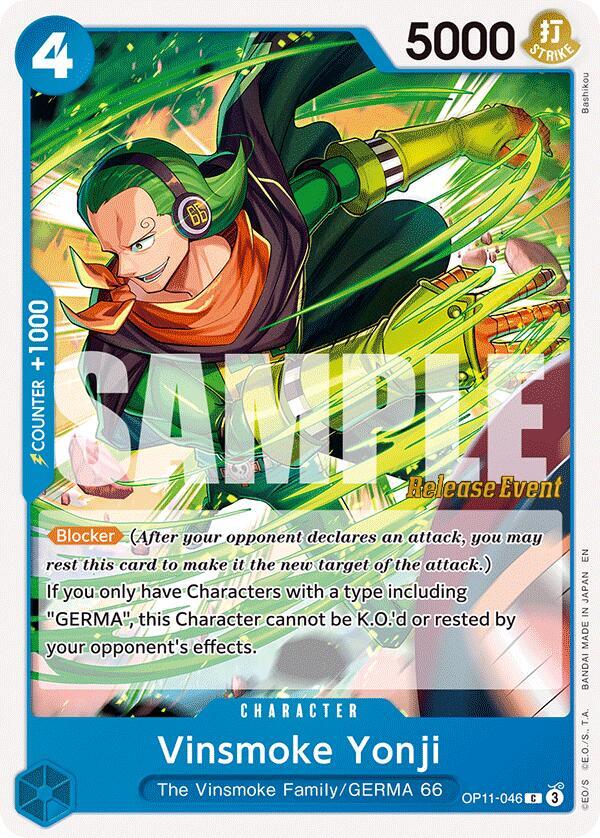Vinsmoke Yonji OP11-046 card from A Fist of Divine Speed Release Event Cards