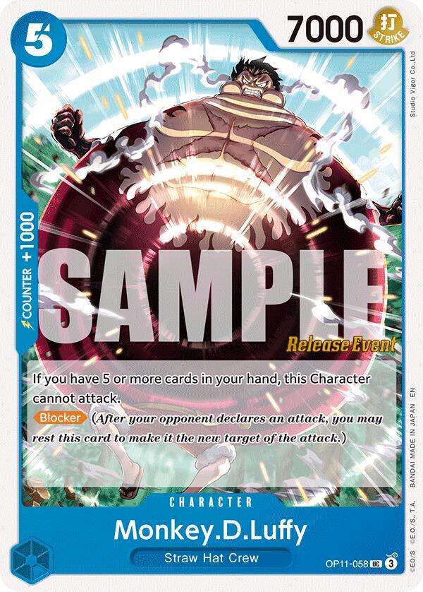 Monkey.D.Luffy OP11-058 card from A Fist of Divine Speed Release Event Cards
