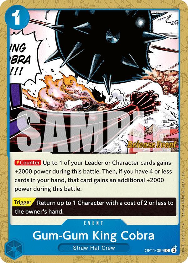 Gum-Gum King Cobra OP11-059 card from A Fist of Divine Speed Release Event Cards