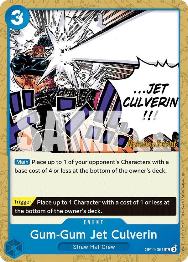 Gum-Gum Jet Culverin OP11-061 card from A Fist of Divine Speed Release Event Cards