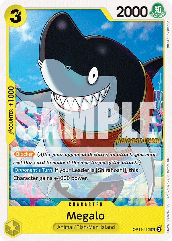 Megalo OP11-112 card from A Fist of Divine Speed Release Event Cards