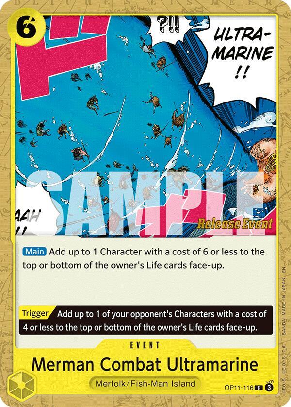 Merman Combat Ultramarine OP11-116 card from A Fist of Divine Speed Release Event Cards