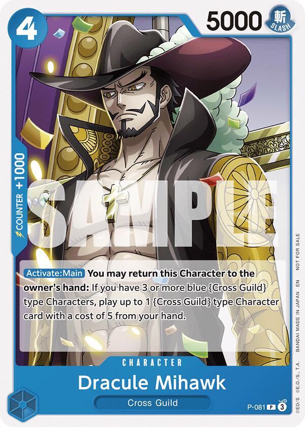 Dracule Mihawk (OP11 Release Event) P-081 card from One Piece Promotion Cards