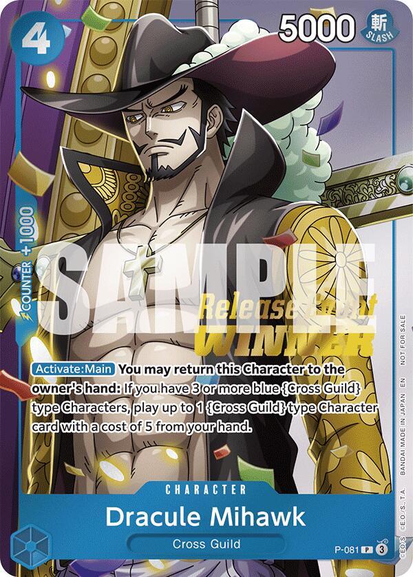 Dracule Mihawk (OP11 Release Event Winner) P-081 card from One Piece Promotion Cards