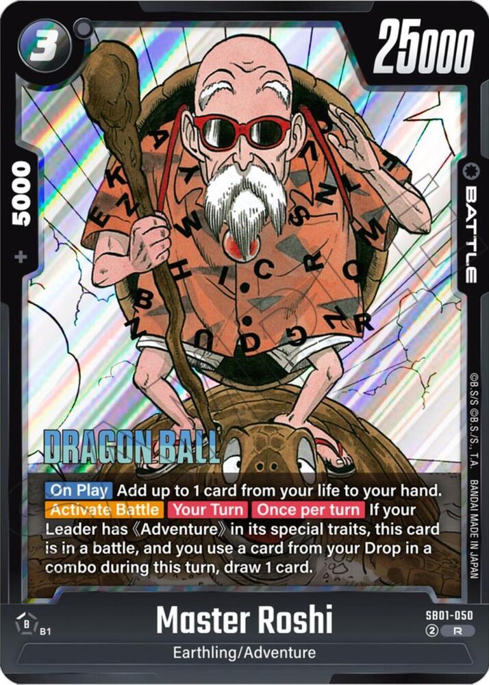 Master Roshi SB01-050 card from Manga Booster 01
