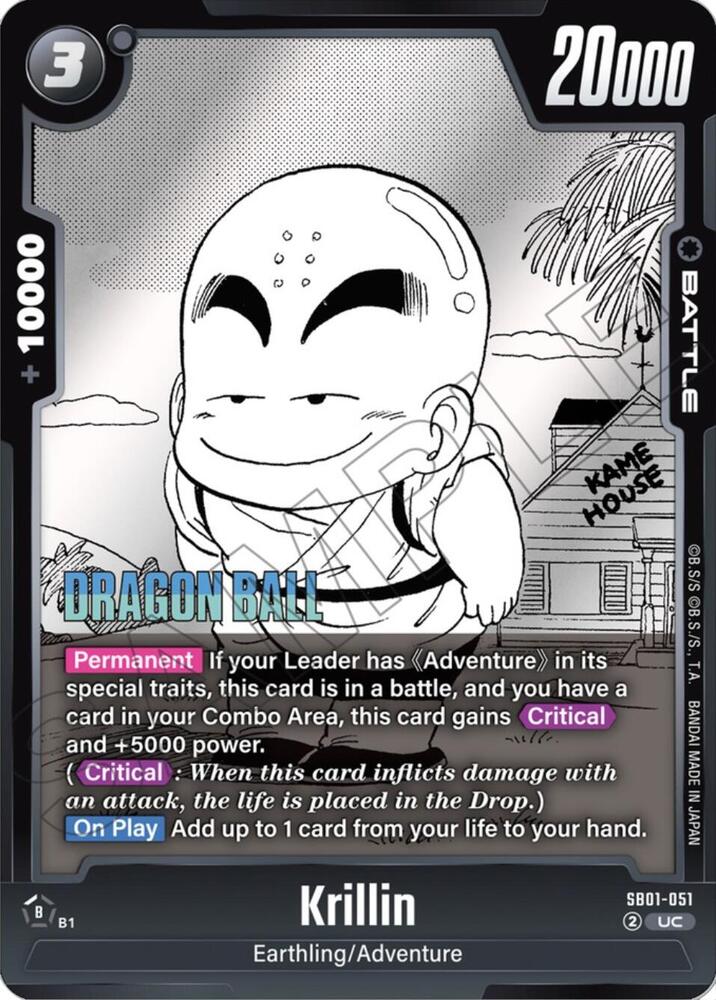 Krillin SB01-051 card from Manga Booster 01
