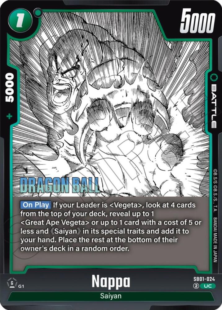 Nappa SB01-024 card from Manga Booster 01