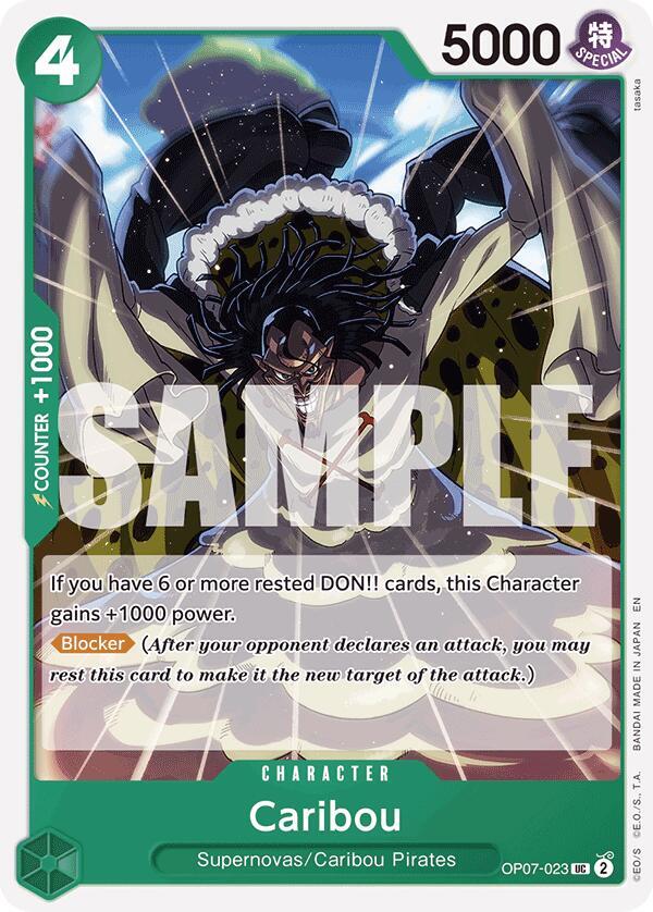 Caribou (Reprint) OP07-023 card from Starter Deck 24: GREEN Jewelry Bonney