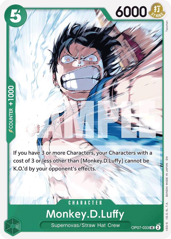 Monkey.D.Luffy (Reprint) OP07-033 card from Starter Deck 24: GREEN Jewelry Bonney
