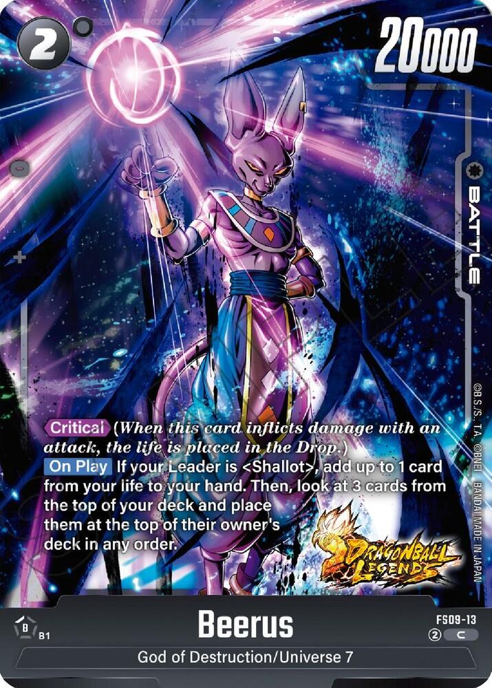Beerus FS09-13 card from Starter Deck 9: Shallot