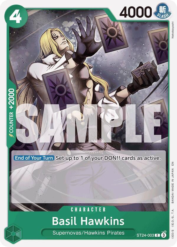 Basil Hawkins ST24-003 card from Starter Deck 24: GREEN Jewelry Bonney