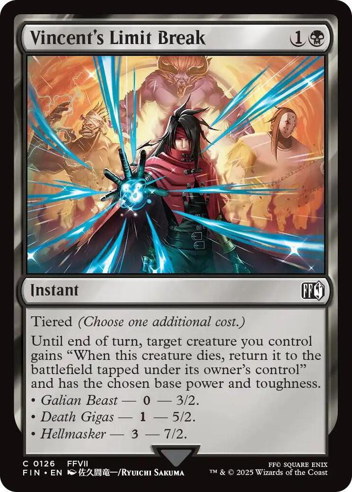 Vincent's Limit Break 126 card from FINAL FANTASY