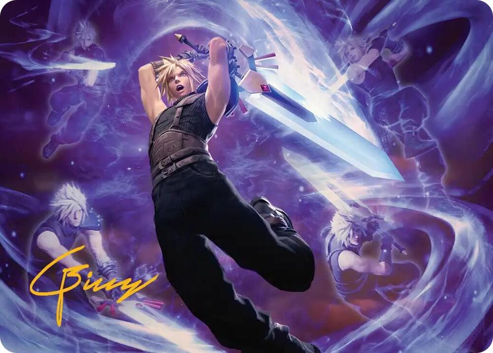 Cloud's Limit Break Art Card (Gold-Stamped Signature) 23 card from Art Series: FINAL FANTASY