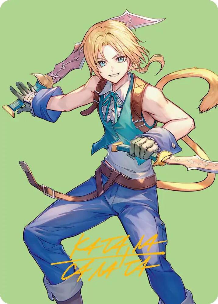 Zidane, Tantalus Thief Art Card (Gold-Stamped Signature) 49 card from Art Series: FINAL FANTASY