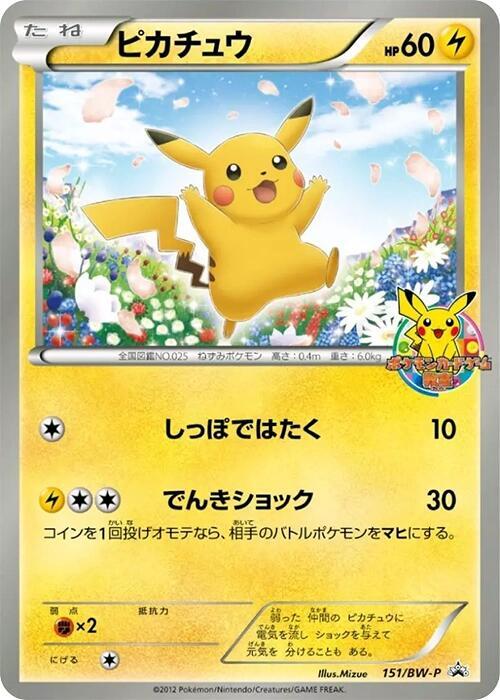 Pikachu 151/BW-P card from BW-P Promotional cards
