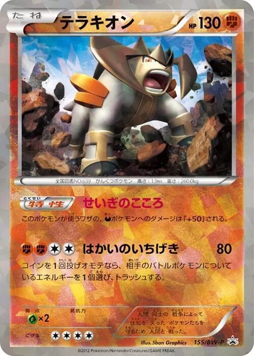 Terrakion 155/BW-P card from BW-P Promotional cards