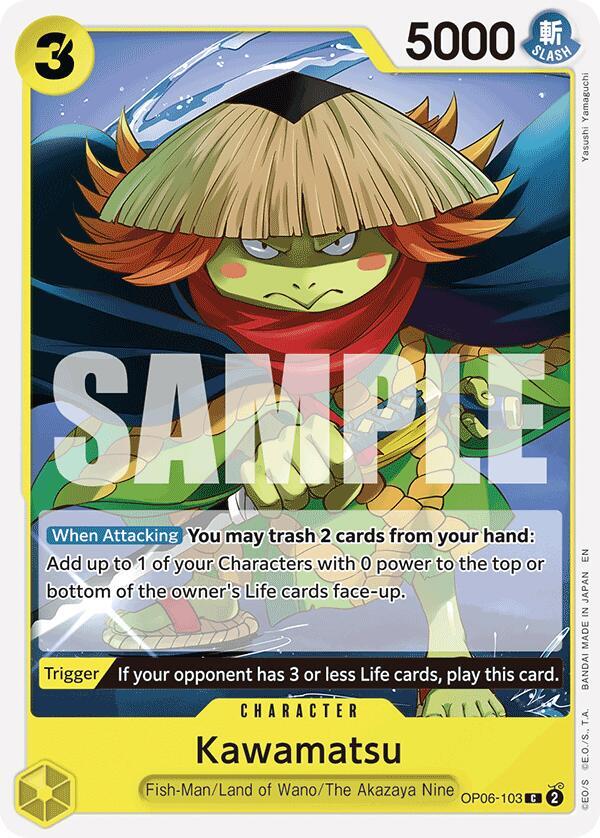 Kawamatsu (Reprint) OP06-103 card from Starter Deck 28: GREEN/YELLOW Yamato