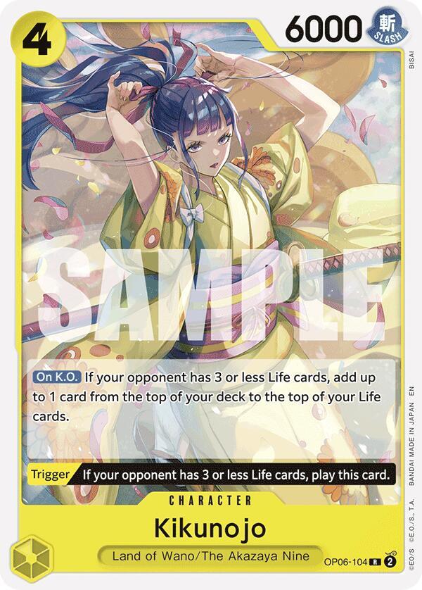 Kikunojo (Reprint) OP06-104 card from Starter Deck 28: GREEN/YELLOW Yamato