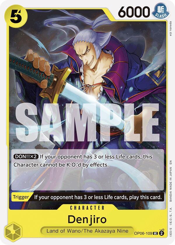 Denjiro (Reprint) OP06-109 card from Starter Deck 28: GREEN/YELLOW Yamato