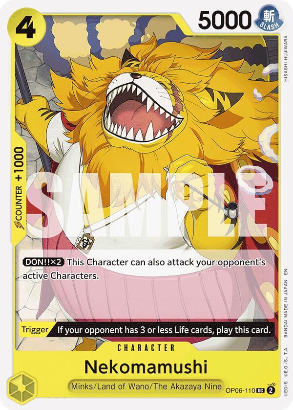 Nekomamushi (Reprint) OP06-110 card from Starter Deck 28: GREEN/YELLOW Yamato