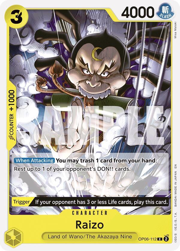 Raizo (Reprint) OP06-112 card from Starter Deck 28: GREEN/YELLOW Yamato