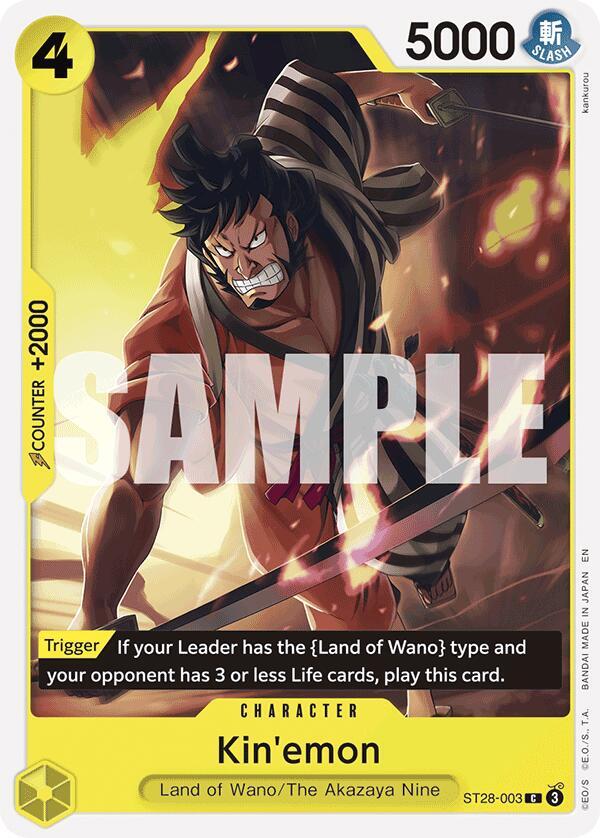 Kin'emon ST28-003 card from Starter Deck 28: GREEN/YELLOW Yamato