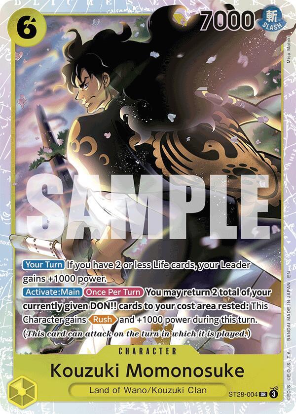 Kouzuki Momonosuke ST28-004 card from Starter Deck 28: GREEN/YELLOW Yamato