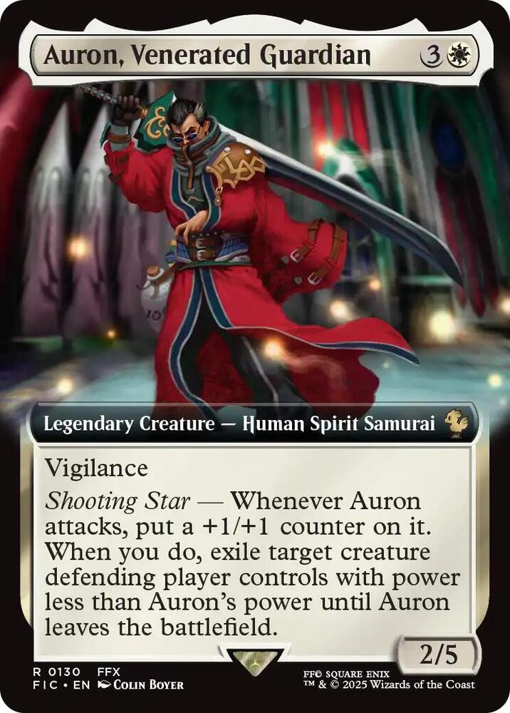 Auron, Venerated Guardian (Extended Art) 130 card from Commander: FINAL FANTASY