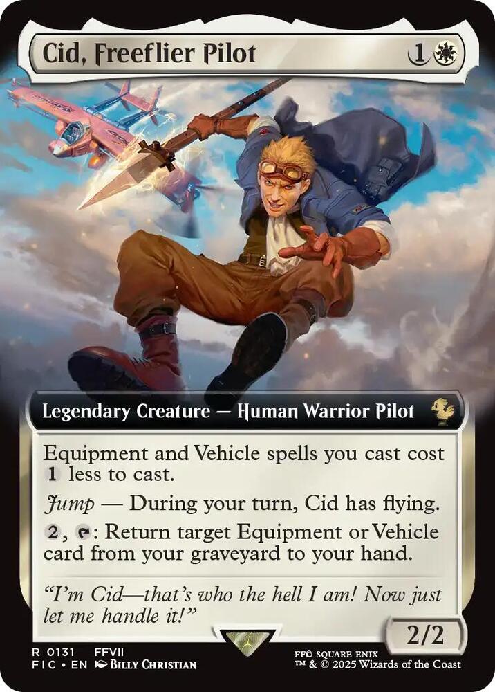 Cid, Freeflier Pilot (Extended Art) 131 card from Commander: FINAL FANTASY