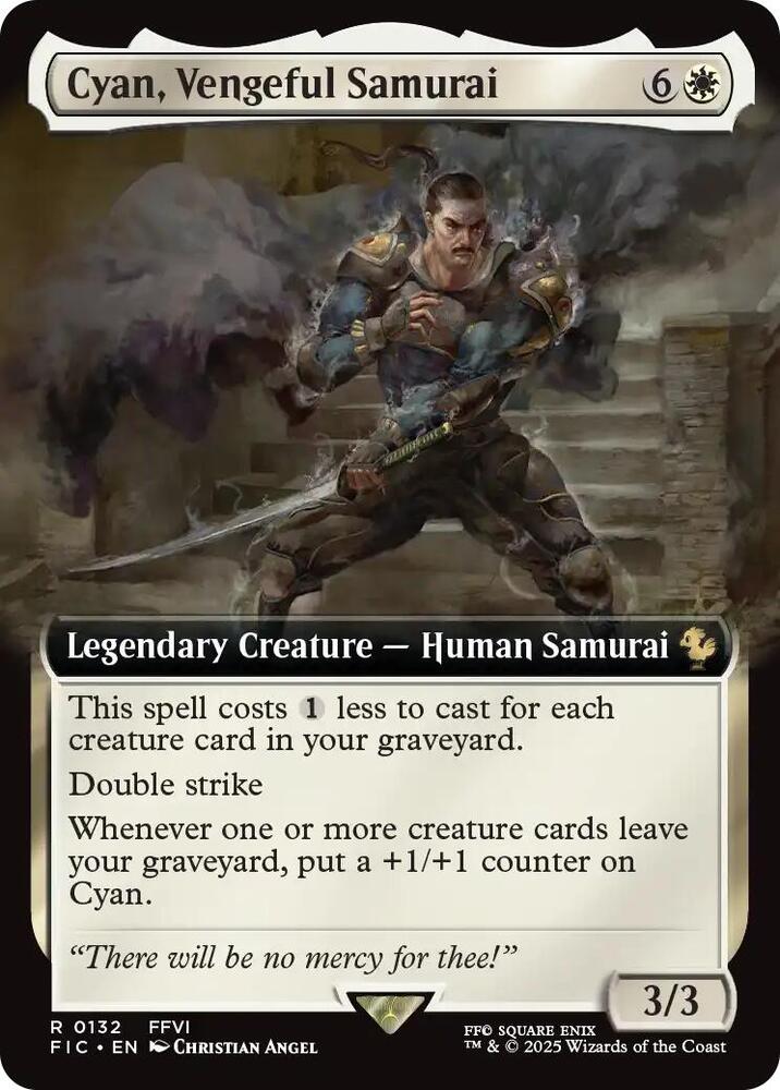 Cyan, Vengeful Samurai (Extended Art) 132 card from Commander: FINAL FANTASY