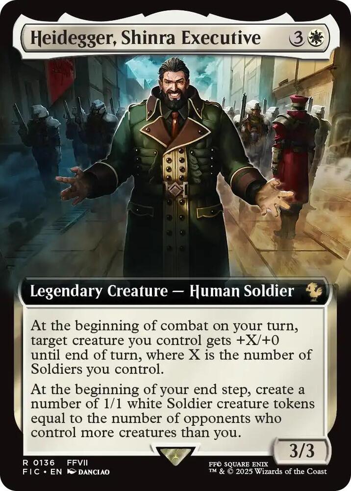 Heidegger, Shinra Executive (Extended Art) 136 card from Commander: FINAL FANTASY