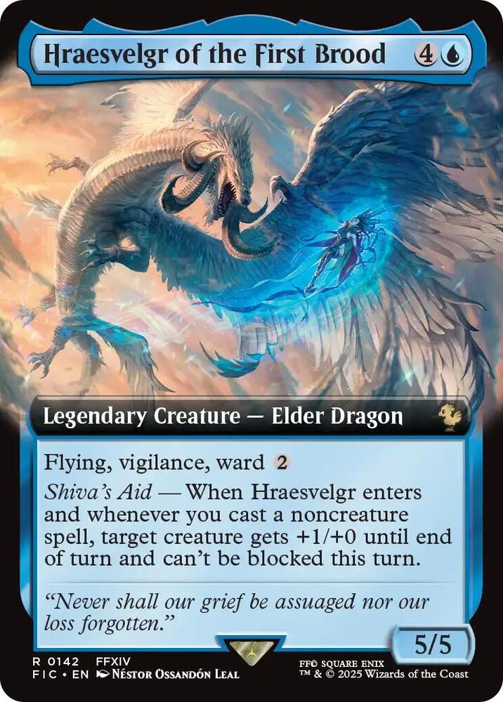 Hraesvelgr of the First Brood (Extended Art) 142 card from Commander: FINAL FANTASY