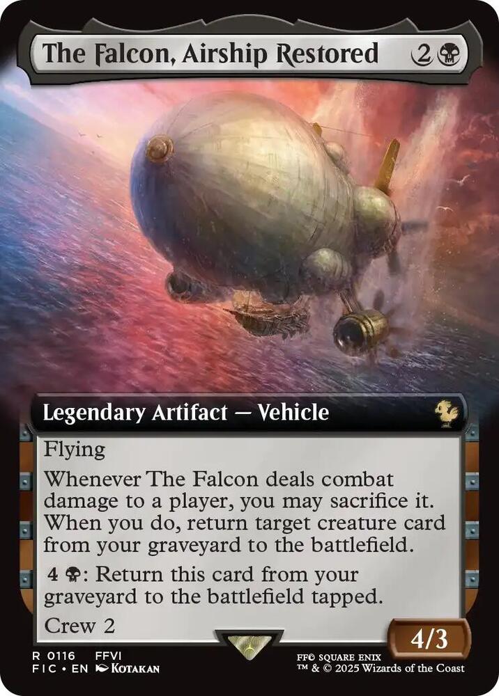 The Falcon, Airship Restored (Extended Art) 116 card from Commander: FINAL FANTASY