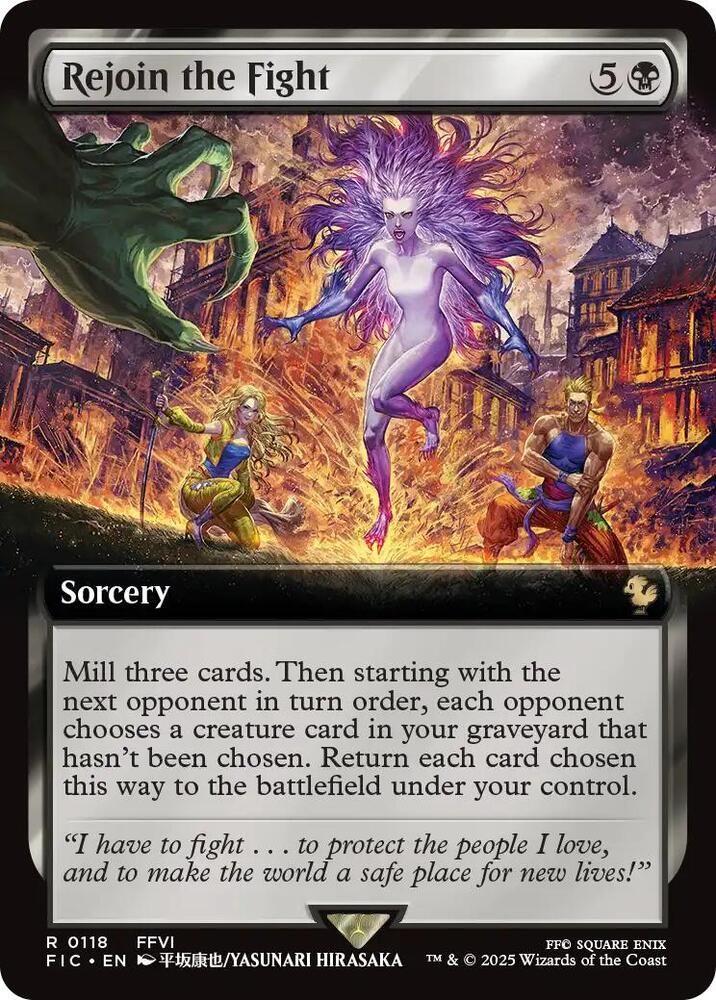 Rejoin the Fight (Extended Art) 118 card from Commander: FINAL FANTASY