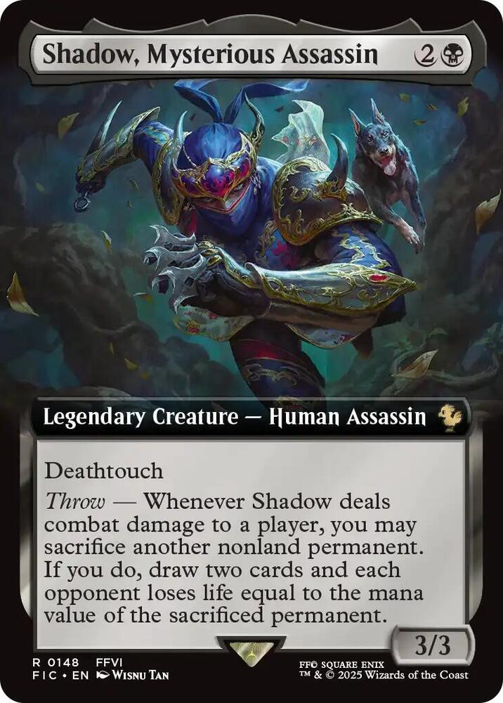 Shadow, Mysterious Assassin (Extended Art) 148 card from Commander: FINAL FANTASY