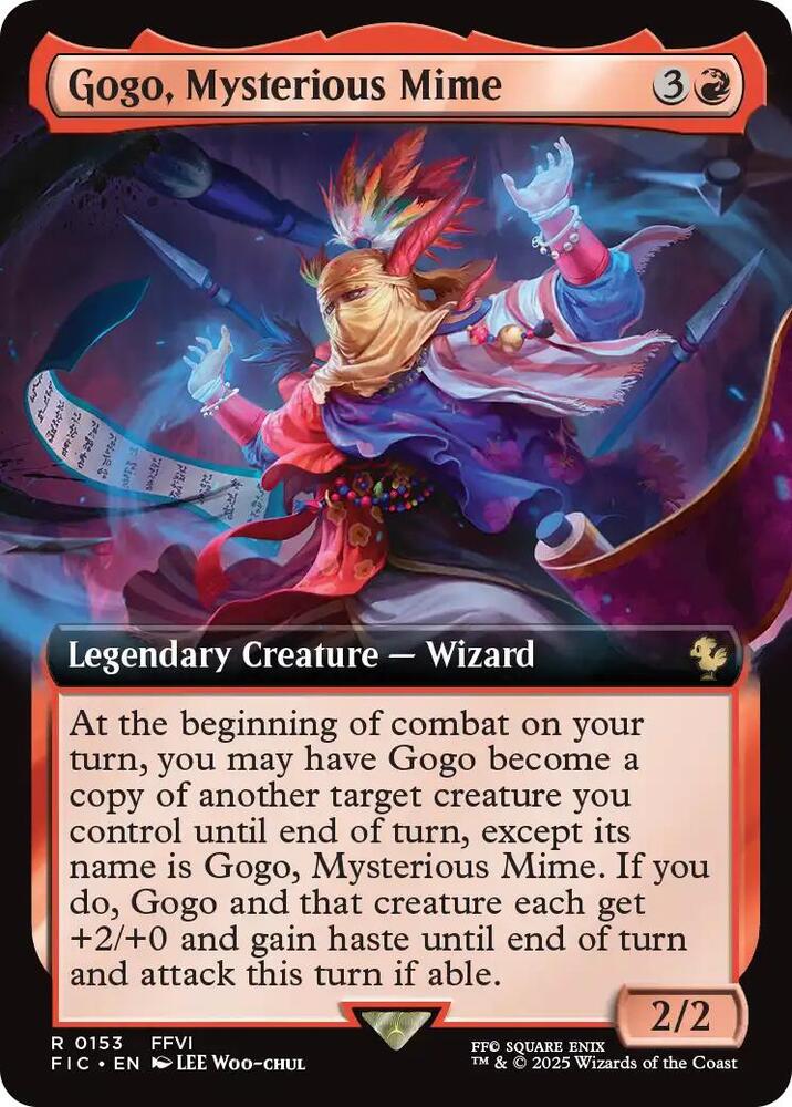 Gogo, Mysterious Mime (Extended Art) 153 card from Commander: FINAL FANTASY
