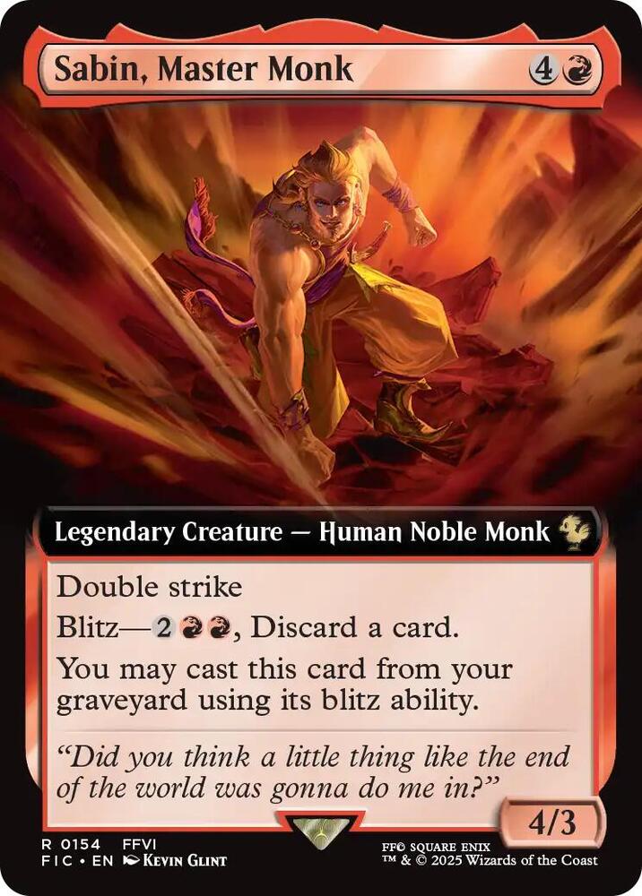 Sabin, Master Monk (Extended Art) 154 card from Commander: FINAL FANTASY