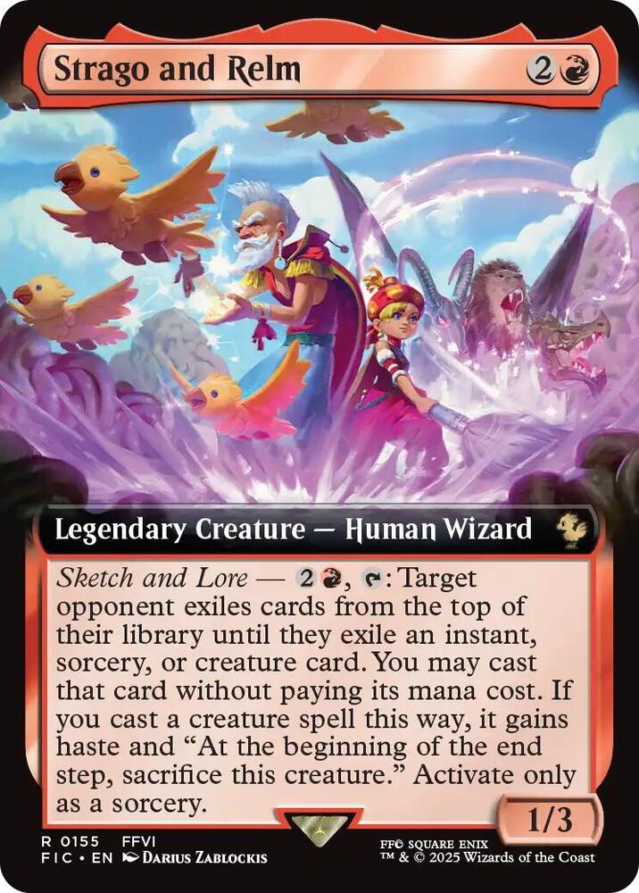 Strago and Relm (Extended Art) 155 card from Commander: FINAL FANTASY