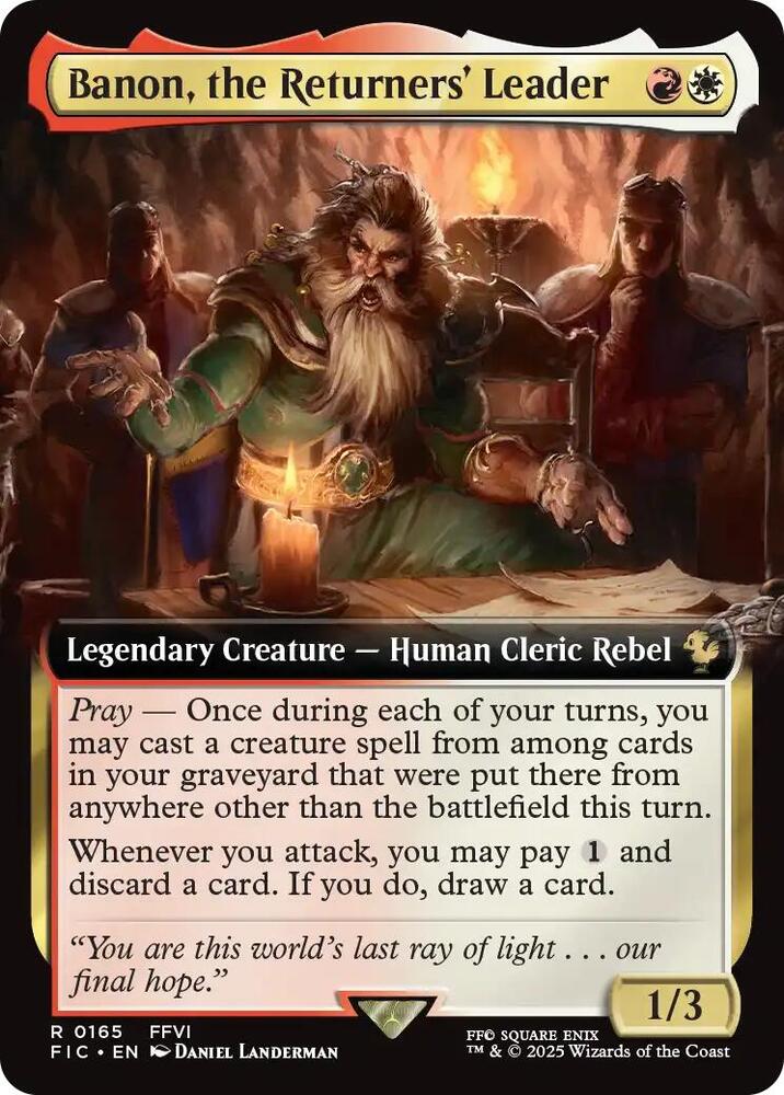 Banon, the Returners' Leader (Extended Art) 165 card from Commander: FINAL FANTASY