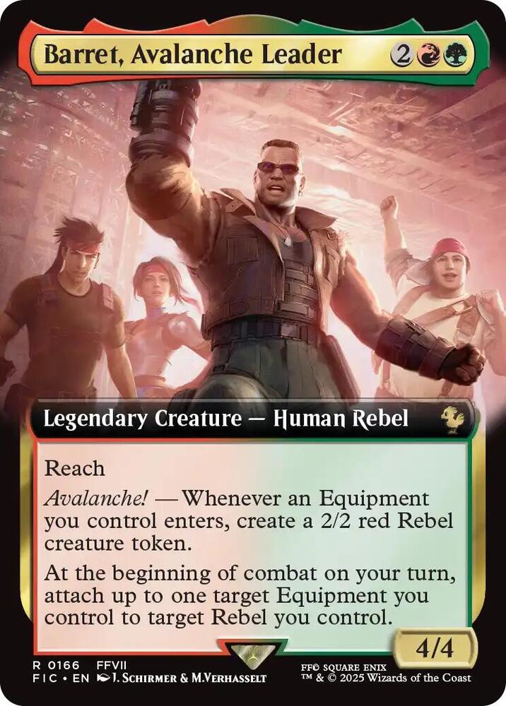 Barret, Avalanche Leader (Extended Art) 166 card from Commander: FINAL FANTASY