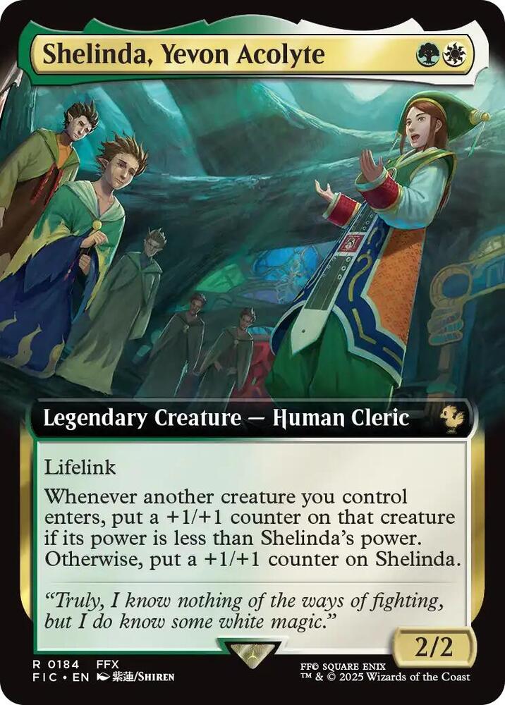 Shelinda, Yevon Acolyte (Extended Art) 184 card from Commander: FINAL FANTASY