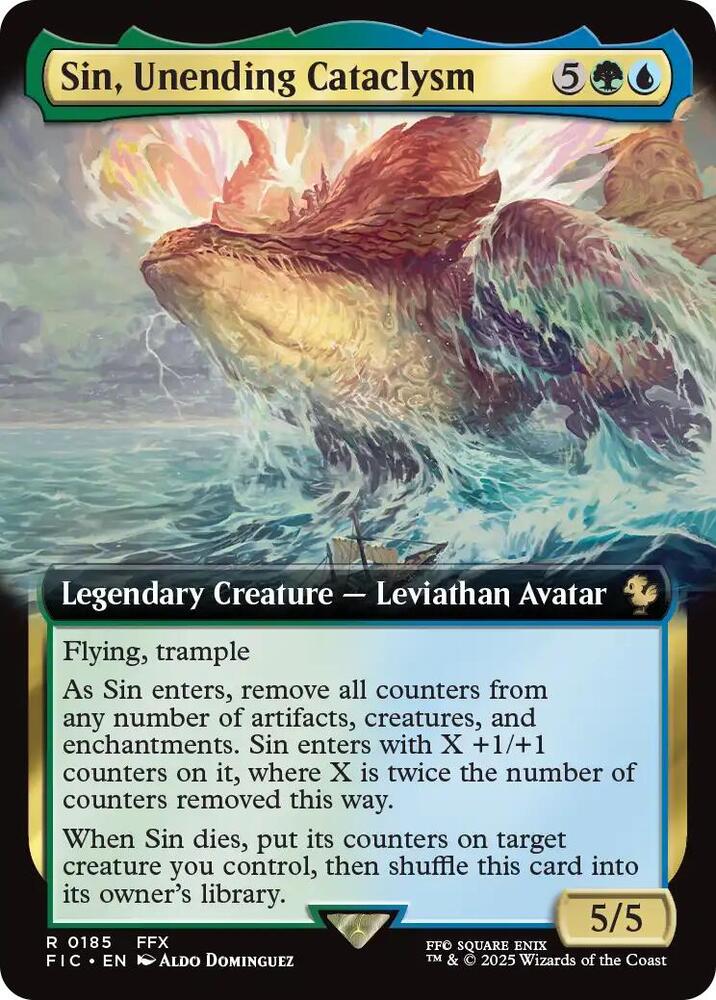 Sin, Unending Cataclysm (Extended Art) 185 card from Commander: FINAL FANTASY